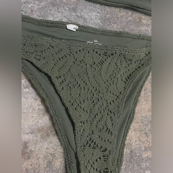 Aerie Olive Green Swim Bikini Set Sz Small - Picture 5 of 8